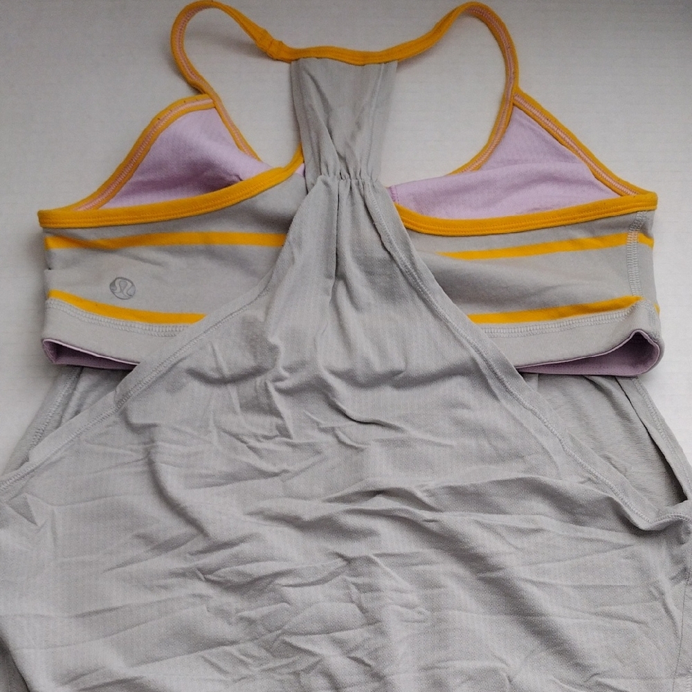 Lululemon Gray and orange sports bras 6